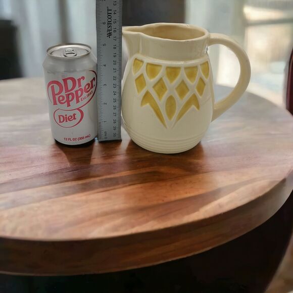 Robinson Ransbottom Vintage Cream & Yellow ~6" Pottery Pitcher Vase Planter - Picture 6 of 15